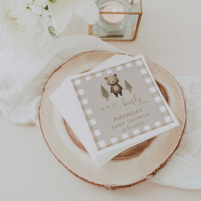 We Can Bearly Wait Minimalist Gender Neutral Napkins (Creator Uploaded)