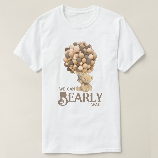 We Can Bearly Wait Modern Bear Baby Shower T-Shirt Zazzle