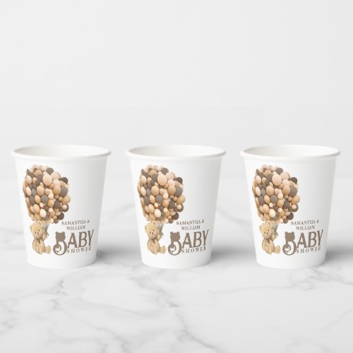 We Can Bearly Wait Modern Bear Baby Shower Welcome Paper Cups
