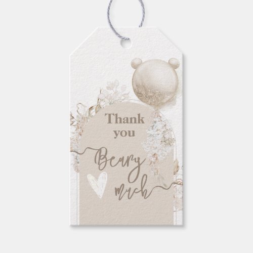 We can bearly wait Modern Boho Baby Shower Thank Gift Tags