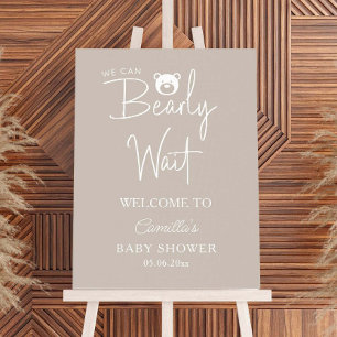 We Can Bearly Wait Modern Minimalist Baby Shower Foam Board