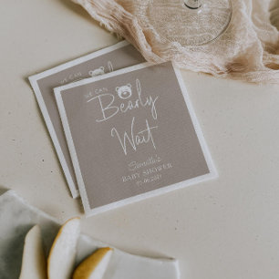 We Can Bearly Wait Modern Minimalist Baby Shower Napkins