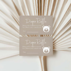 We Can Bearly Wait Modern Minimalist Diaper Raffle Enclosure Card