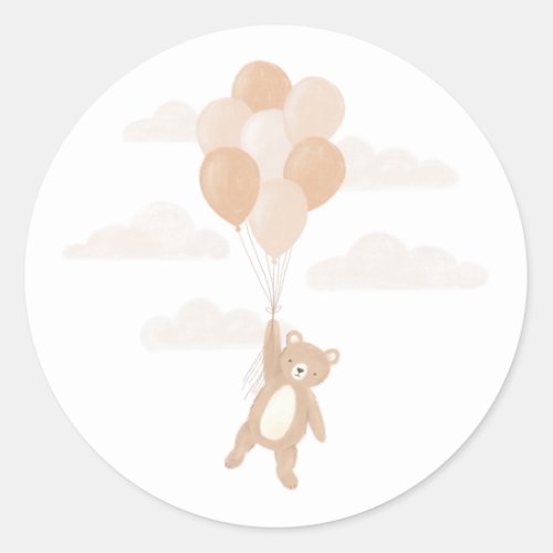 We Can Bearly Wait Neutral Baby Shower Classic Round Sticker