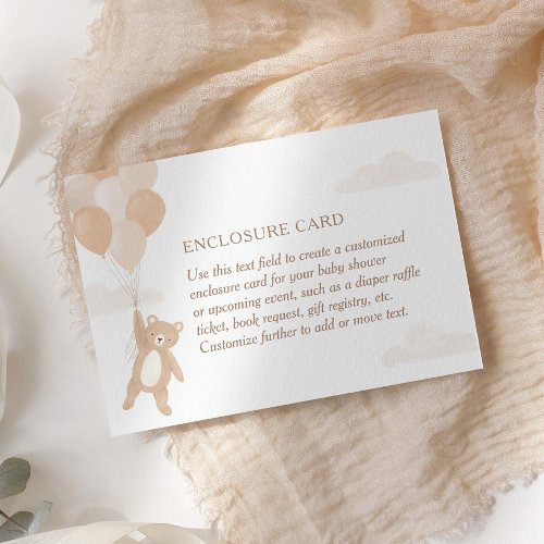 We Can Bearly Wait Neutral Baby Shower Enclosure Card