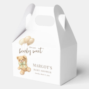 We Can Bearly Wait Neutral Baby Shower Favor Boxes