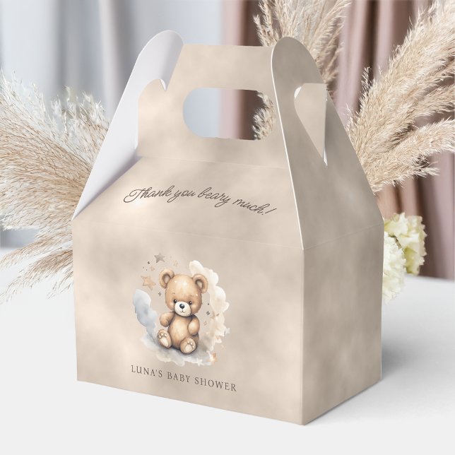We Can Bearly Wait Neutral Baby Shower Gable Favor Boxes (Creator Uploaded)