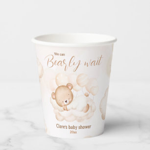 We Can Bearly Wait Neutral Baby Shower Paper Cups