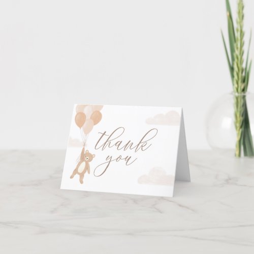 We Can Bearly Wait Neutral Baby Shower Thank You Card