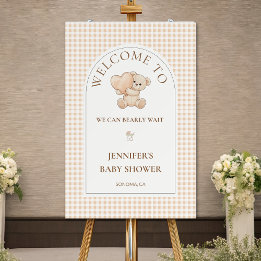 We Can Bearly Wait  Neutral Baby Shower Welcome  Foam Board