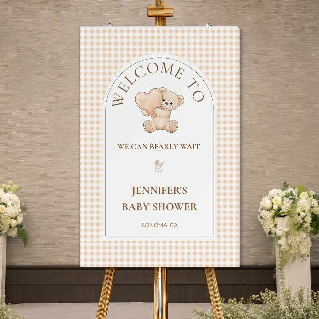 We Can Bearly Wait  Neutral Baby Shower Welcome  Foam Board (Creator Uploaded)