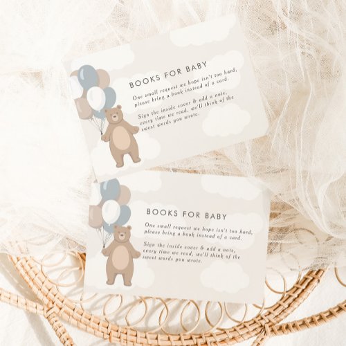 We Can Bearly Wait  Neutral Books for Baby Shower Enclosure Card