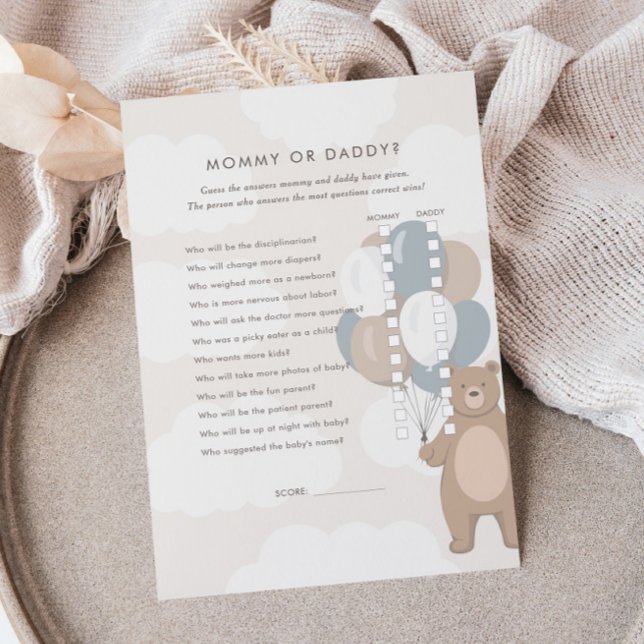 We Can Bearly Wait | Neutral Mommy or Daddy Game Enclosure Card (Creator Uploaded)