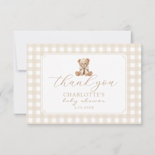 We can bearly Wait Neutral Teddy bear Thank You Card