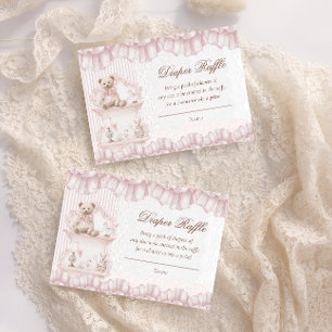 We Can Bearly Wait Nursery Cottage Diaper Raffle Enclosure Card