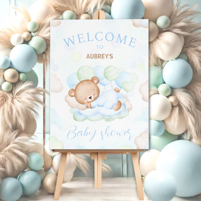 We Can Bearly Wait Oh Boy Baby Shower Welcome Sign (We Can Bearly Wait Oh Boy Baby Shower Welcome Sign)