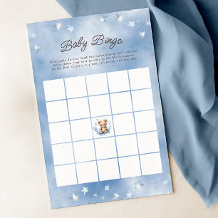 We Can Bearly Wait Pastel Blue Baby Bingo Game