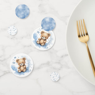 We Can Bearly Wait Pastel Blue Baby Shower Confetti