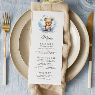 We Can Bearly Wait Pastel Blue Baby Shower Menu