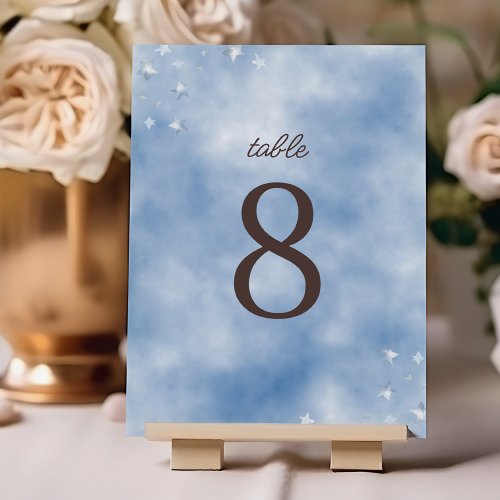 We Can Bearly Wait Pastel Blue Baby Shower Table Number