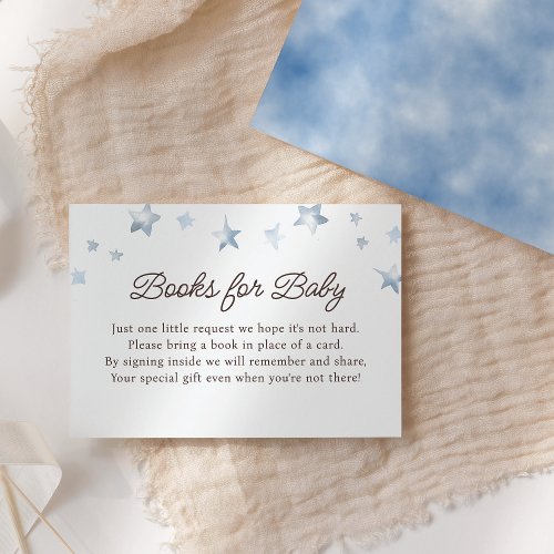 We Can Bearly Wait Pastel Blue Books For Baby Enclosure Card