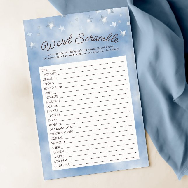 We Can Bearly Wait Pastel Blue Word Scramble Game (Creator Uploaded)