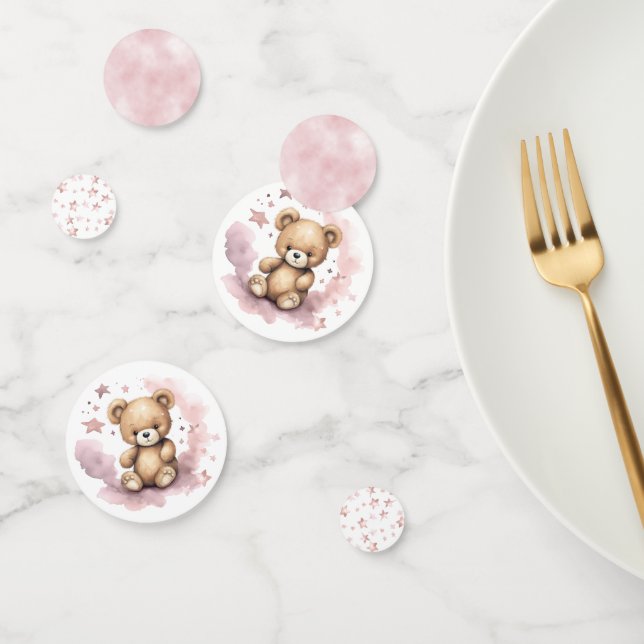 We Can Bearly Wait Pastel Pink Baby Shower Confetti (Group)