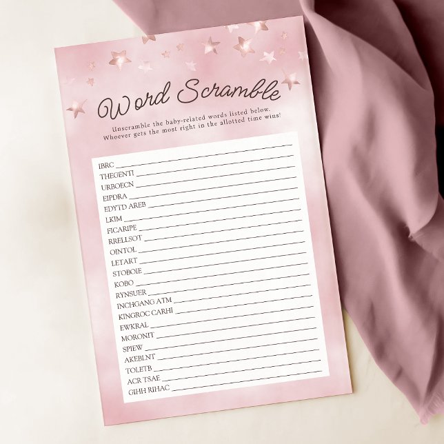 We Can Bearly Wait Pastel Pink Word Scramble Game (Creator Uploaded)