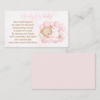 We Can Bearly Wait Pink Baby Shower Books For Baby Enclosure Card