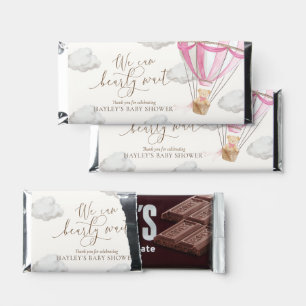 We Can Bearly Wait Pink Baby Shower Hershey Bar Favors