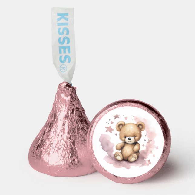 We Can Bearly Wait Pink Baby Shower Hershey®'s Kisses® (Front)