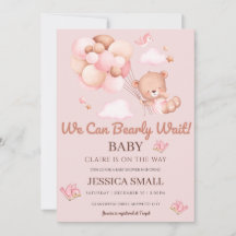We Can Bearly Wait Pink Baby Shower