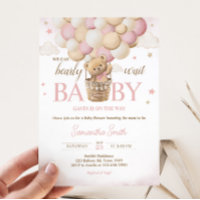 We Can Bearly Wait Pink Bear Baby Shower