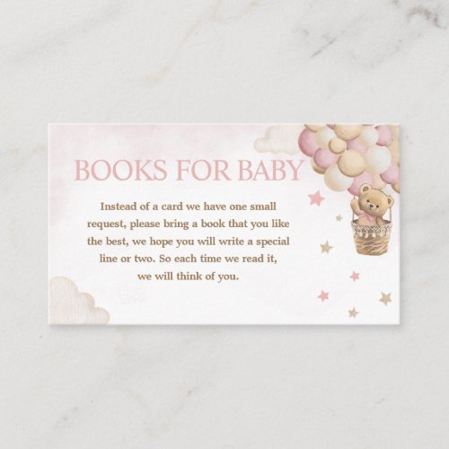 We Can Bearly Wait Pink Bear Books for Baby Enclosure Card