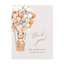 We Can Bearly Wait Pink Blue Baby Shower Thank You Postcard