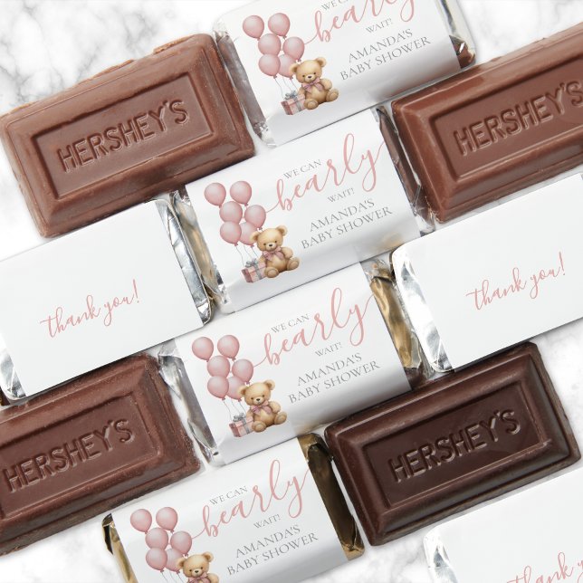 We Can Bearly Wait Pink Girl Baby Shower Hershey's Miniatures (We Can Bearly Wait Pink Girl Baby Shower Hershey's Miniatures)