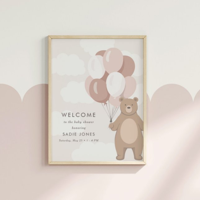 We Can Bearly Wait | Pink Girl Welcome Sign  (Creator Uploaded)