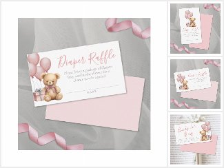 We Can BEARly Wait Pink Teddy Bear Baby Shower