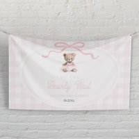 We Can Bearly Wait Pink Teddy Bear Baby Shower