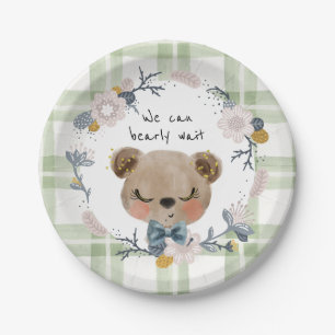 We Can Bearly Wait Plates Teddy Bear Baby Shower