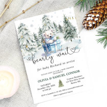 We Can Bearly Wait Polar Bear Baby Shower Invitation