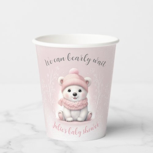We Can Bearly Wait Polar Bear Baby Shower Paper Cups