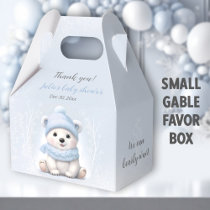 We Can Bearly Wait Polar Bear Blue Boy Baby Shower Favor Boxes