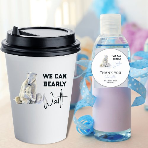 We Can Bearly Wait Polar Bear Winter Baby Shower Paper Cups