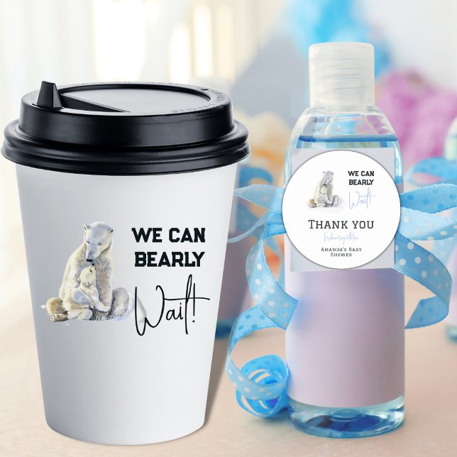 We Can Bearly Wait Polar Bear Winter Baby Shower Paper Cups (Creator Uploaded)