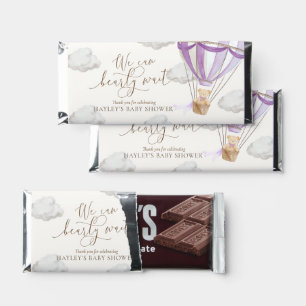 We Can Bearly Wait Purple Baby Shower Hershey Bar Favors