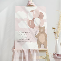 We Can Bearly Wait | Rosy Shower Welcome Sign 