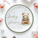 We Can Bearly Wait Sage Baby Shower Paper Plates<br><div class="desc">This paper plate features a cute little teddy bear with a neutral color palette: sage,  ivory,  beige. If you like this design check out our collection of baby shower items.</div>