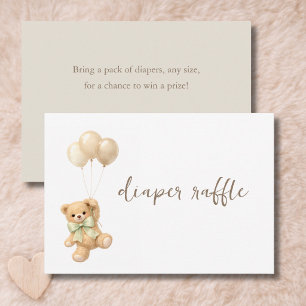 We Can Bearly Wait Simple Diaper Raffle Ticket Thank You Card