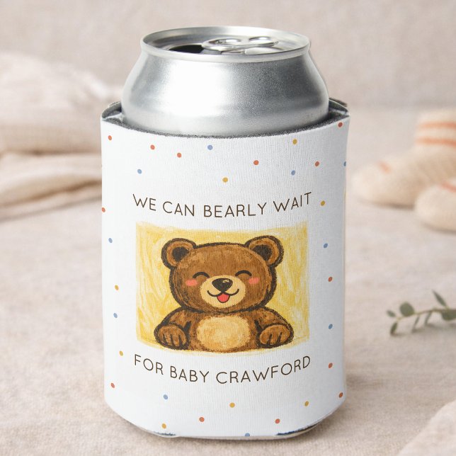 We Can Bearly Wait! Simple Hand Drawn Baby Shower Cooler (Creator Uploaded)